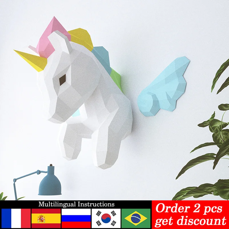 Art Craft Unicorn - Tęczowy jednorożec dekoracje ścienne ze zwierzętami