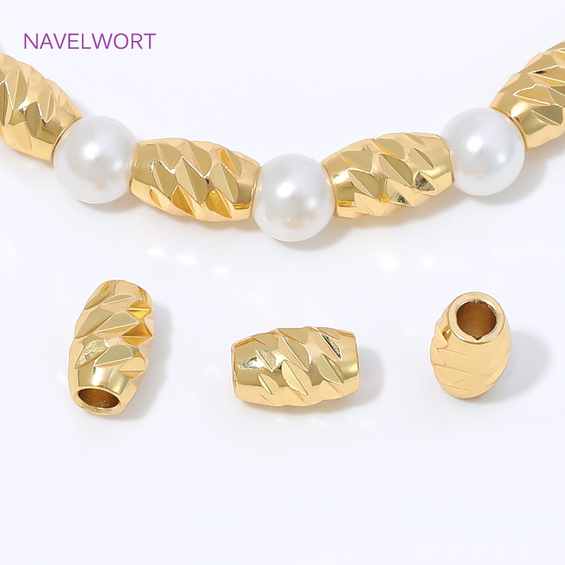Art Craft Activity - Mosiężne koraliki dystansowe w paski 4/6mm,